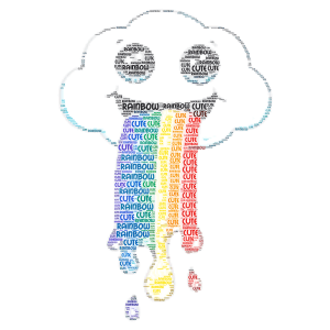  Cute rainbow! word cloud art