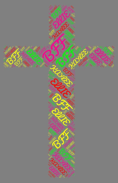 ELLIE+KAYLEE=BESTIES word cloud art