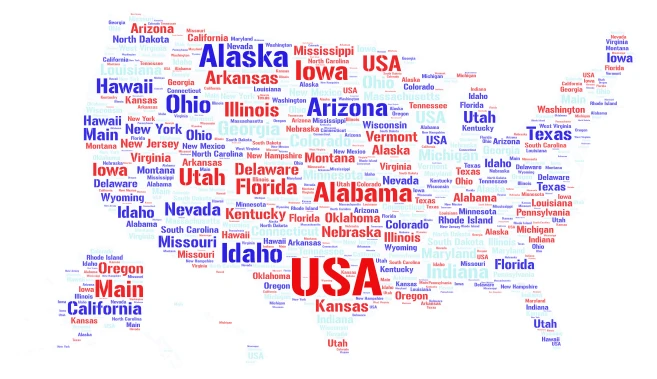 USA word cloud art