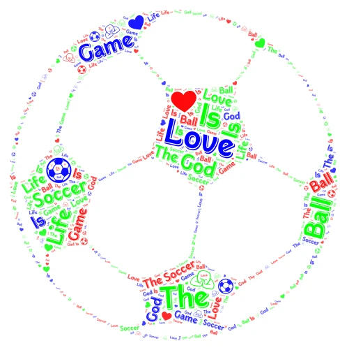 Love Soccer word cloud art