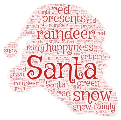 chistmas word cloud art