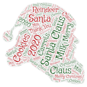 For Santa Claus word cloud art
