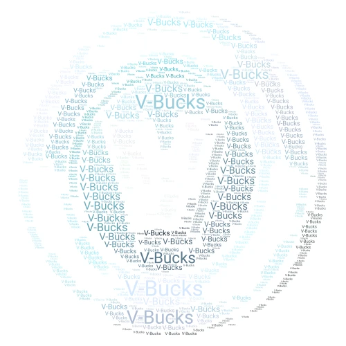 Fortnite V-Bucks(2019) word cloud art