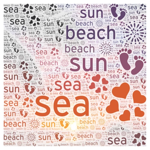 GO TO THE BEACH word cloud art
