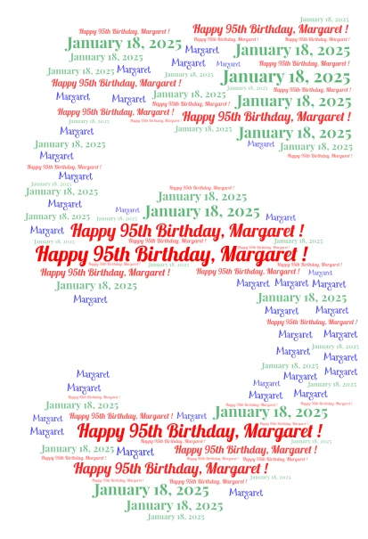 Margaret 5 birthday word cloud art