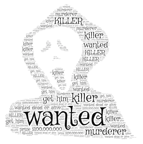 wanted word cloud art
