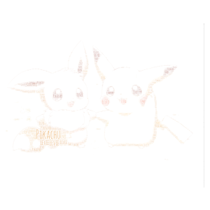 Cute Eevee and Pikachu！！！！ word cloud art