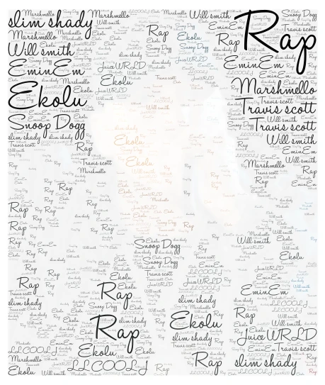 Rap word cloud art