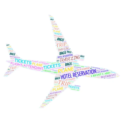 TRAVELING word cloud art