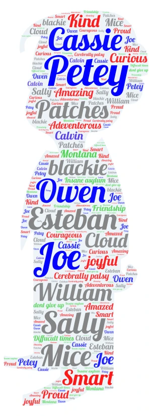 Petey word cloud art