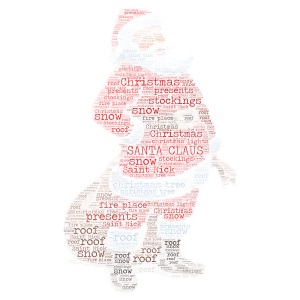 Santa Claus word cloud art