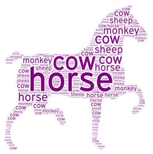Horse word cloud art