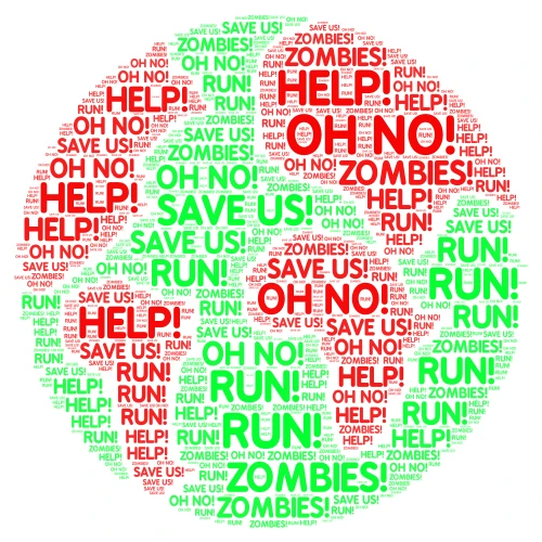 Zombie Earth word cloud art