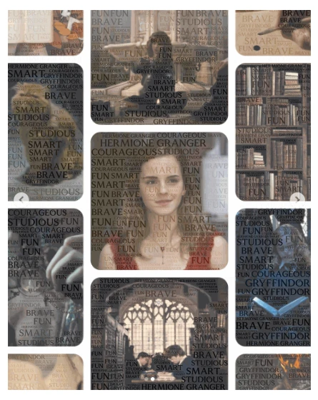Hermione Granger word cloud art