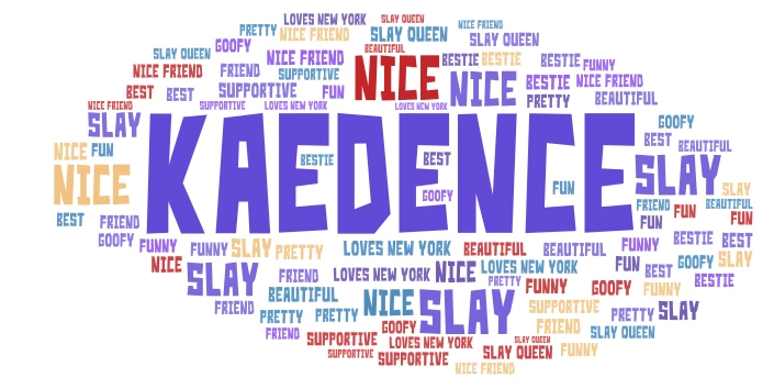 Kaedence word cloud art