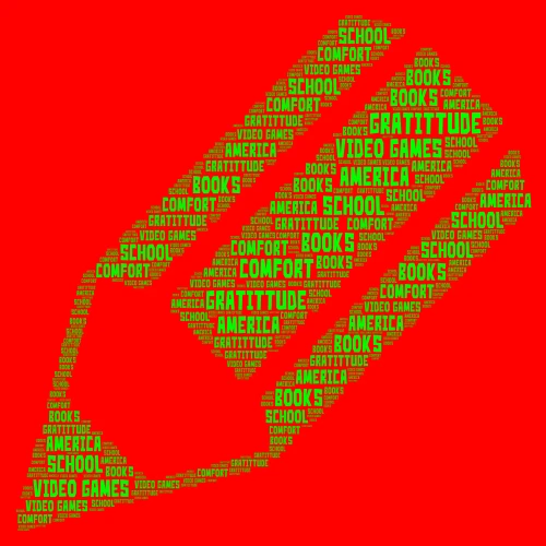 Gratittude word cloud art