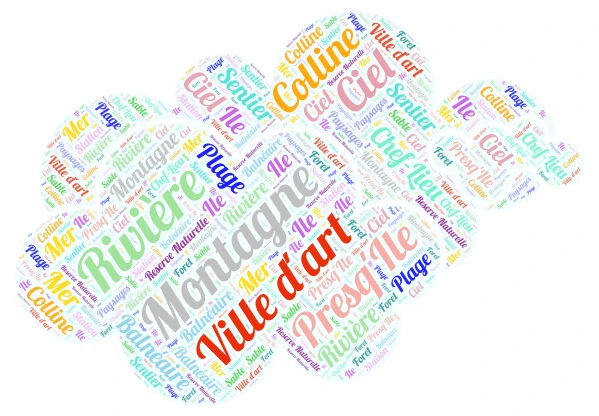 Nuvola Parole francese word cloud art