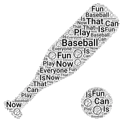 Baseball word cloud art