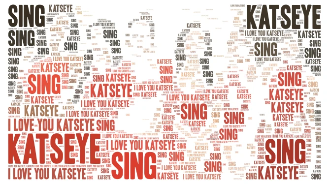 I LOVE YOU KATSEYE word cloud art