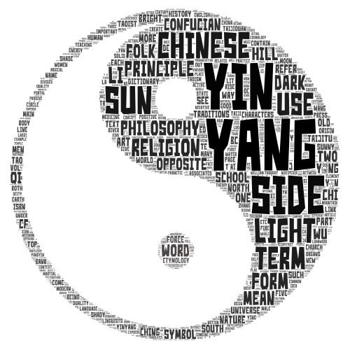 Both Sides of the Yin and Yang word cloud art