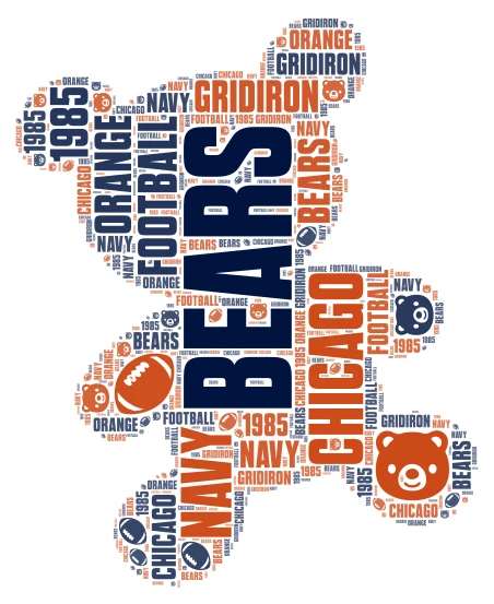 Chicago Bears word cloud art