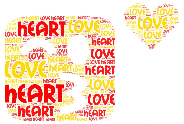 Love word cloud art
