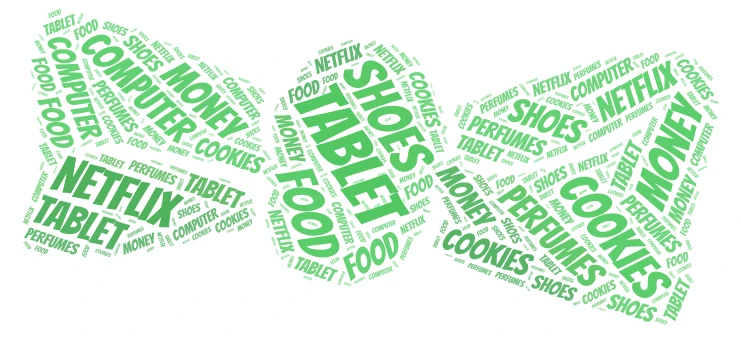 Christmas Wish list word cloud art