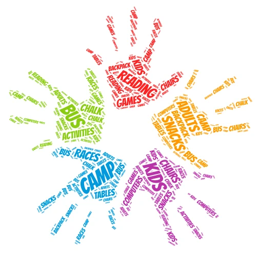 Camp word cloud art
