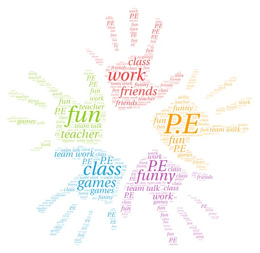 P.E word cloud art