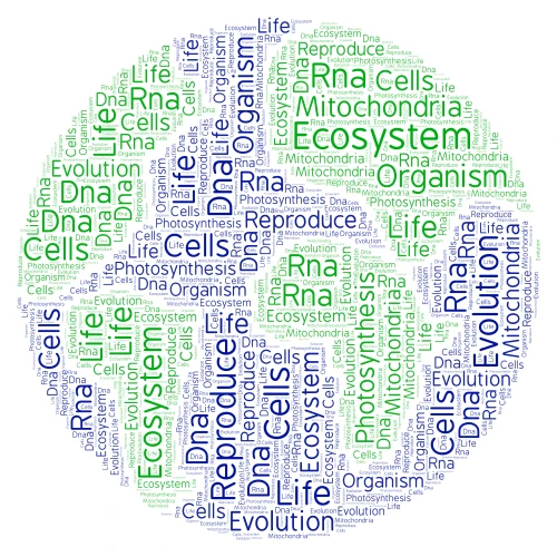 The Building Blocks of Life word cloud art