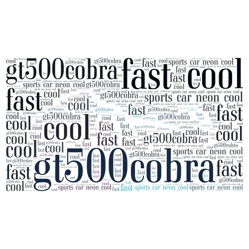 gt500cobra word cloud art