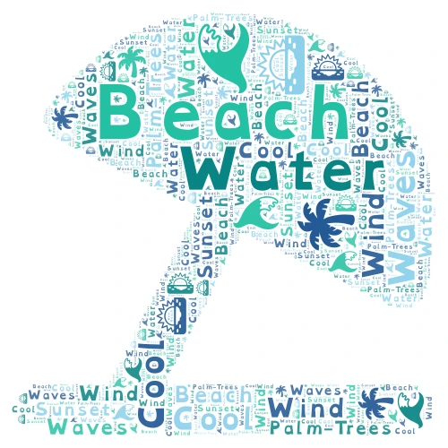 Beach Vibes word cloud art