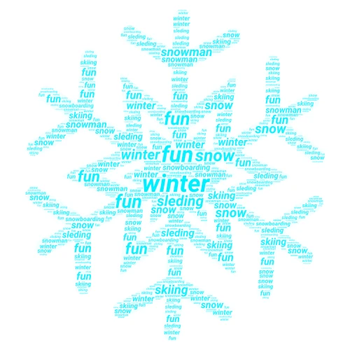 snow word cloud art