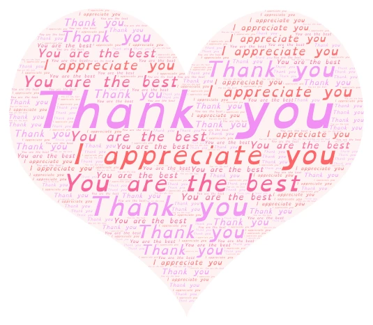 Thank you word cloud art