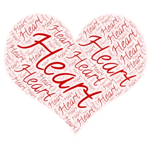 Heart word cloud art