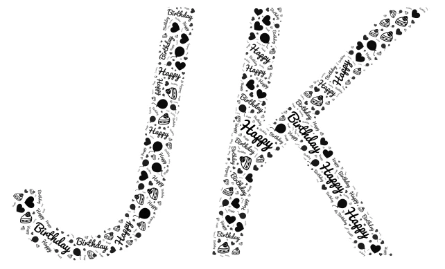 Happy Birthday Balloon word cloud art