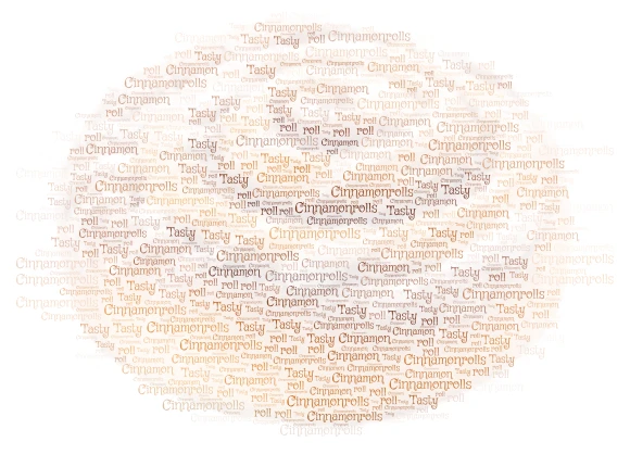 CINNAMON ROLL!!!!! word cloud art