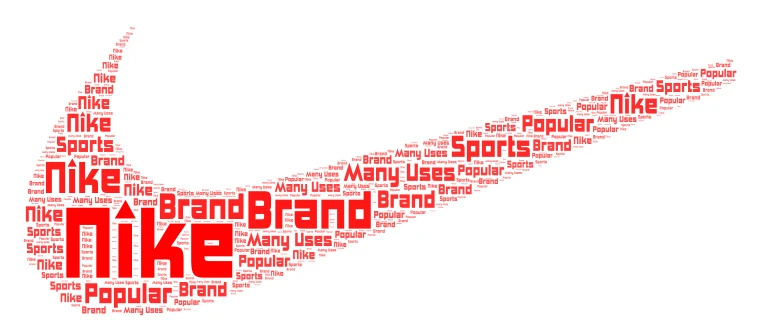 Nike word cloud art