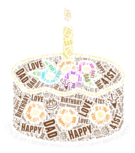 Dad 41st Birthday word cloud art