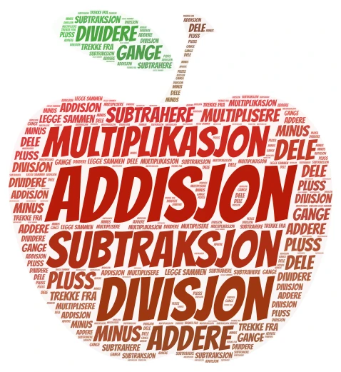 Matematiske begreper word cloud art