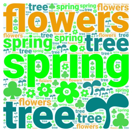 spring word cloud art