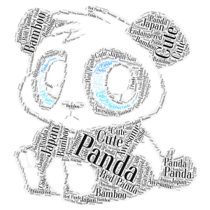 Panda word cloud art
