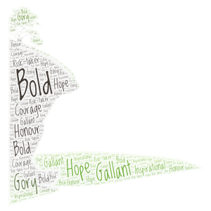 “Hot-mooded, hateful, they heard the great clamour" word cloud art