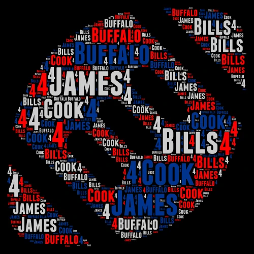James Cook Buffalo Bills #4 word cloud art