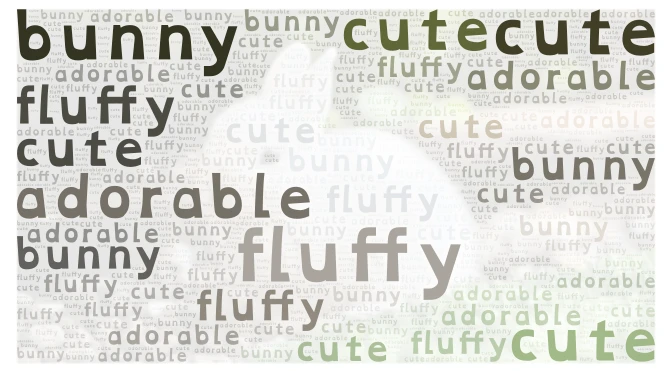 cute fluffy bunny word cloud art