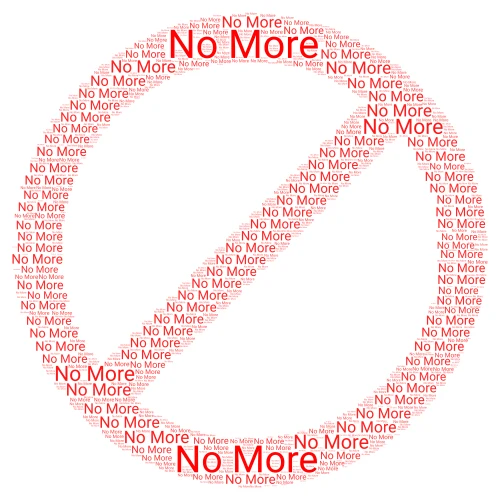 No More (Right to Left) word cloud art