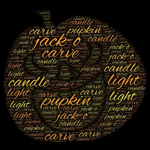 jack-o-lantern word cloud art