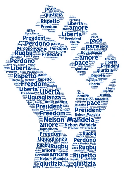 Nelson Mandela word cloud art