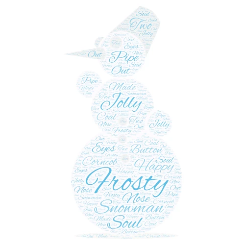 snow man  word cloud art