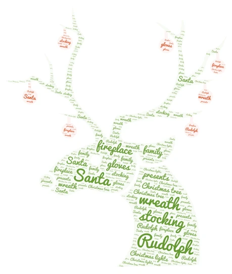 Christmas word cloud art